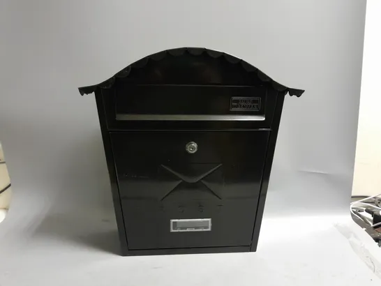 BOXED CLASSIC POST BOX GALVANISED STEEL IN BLACK 