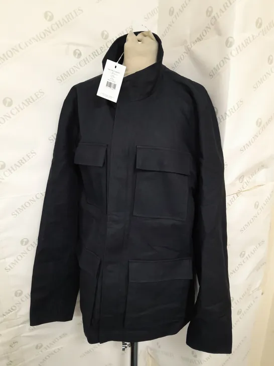 ASKET THE FIELD JACKET IN DARK NAVY SIZE M-LONG