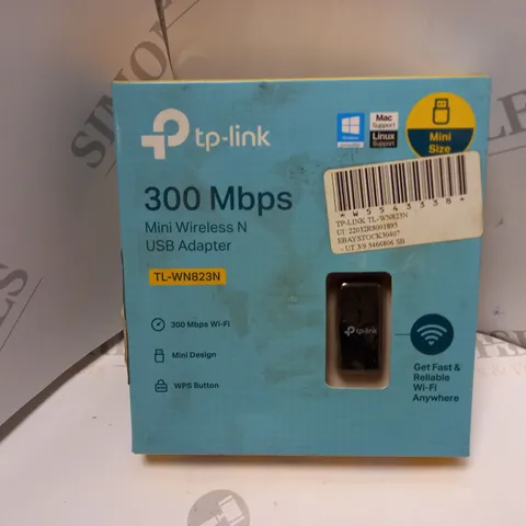 BOXED AND SEALED TP-LINK 300MBPS MINI WIRELESS N USB ADAPTER (TL-WN823N)