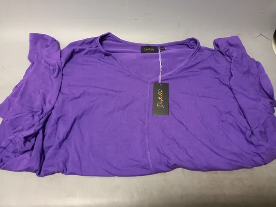 BRAND NEW SET OF 17 DESTELLO PURPLE V-NECK TOPS - UK 20 