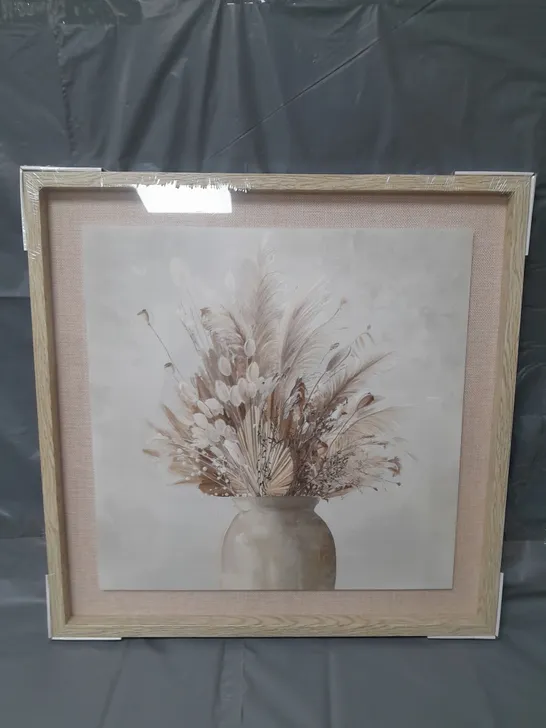 DRIED BOTANICALS IN VASE FRAMED PRINTED CANVAS