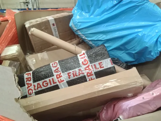 PALLET OF ASSORTED ITEMS INCLUDING 28"-48" CURTAIN ROD, MONHOUSE POCKET SPRUNG PILLOW, WASTE TONER BOTTLE, LED CEILING LAMP