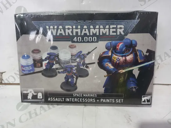 WARHAMMER 40K SPACE MARINES ASSAULT INTERCESSORS & PAINT SET