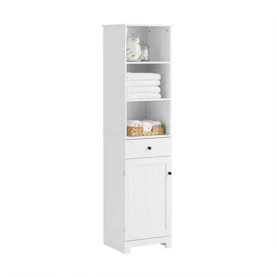 BOXED JOHNONE FREESTANDING TALL BATHROOM CABINET WHITE (1 BOX)