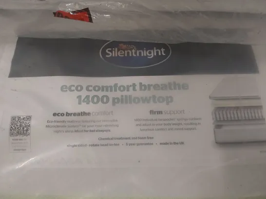 QUALITY BAGGED 4' 6" DOUBLE SILENTNIGHT ECO COMFORT 1400 PILLOWTOP MATTRESS 