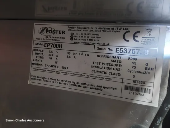 FOSTER TALL COMMERCIAL FRIDGE EP700H