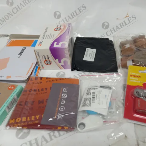  BOX OF ASSORTED HOUSEHOLD ITEMS TOO INCLUDE MULTI - TOOLS  , LOCKS AND FUEL TABLETS 