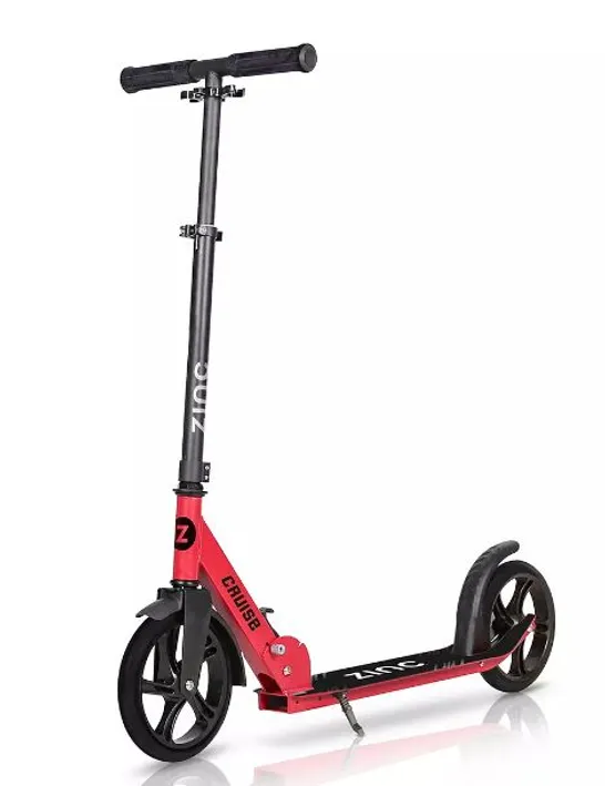 ZINC BIG WHEELED FOLDING CRUISE SCOOTER - RED RRP £69.99