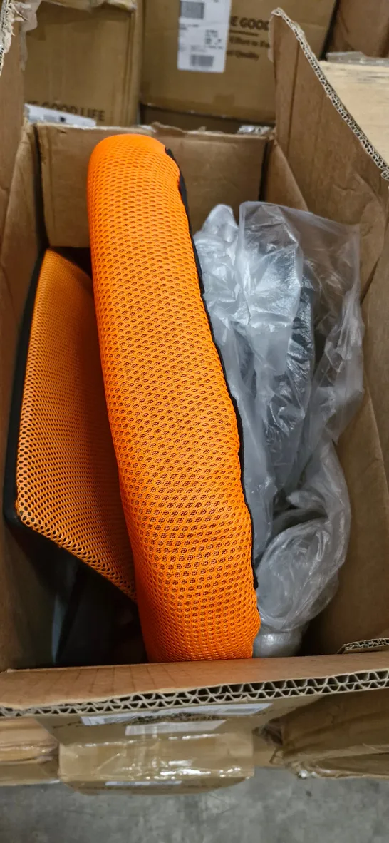 BOXED MESH OFFICE CHAIR IN ORANGE (1 BOX)