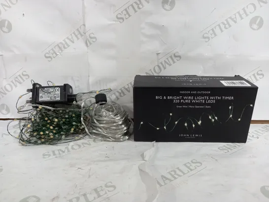 BIG & BRIGHT WIRE LIGHTS WITH TIMER 320 WHITE LEDS