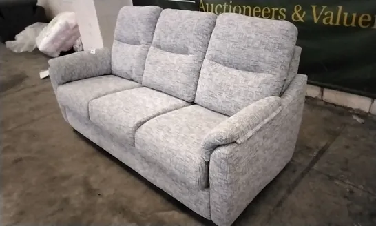 QUALITY BRITISH DESIGNED & MANUFACTURED G PLAN SPENCER 3 SEATER SOFA REMCO LIGHT GREY FABRIC