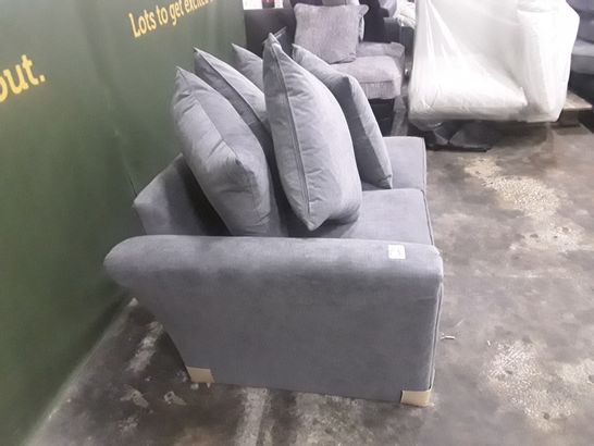 DESIGNER GREY FABRIC SOFA SECTION WITH SCATTER BACK CUSHIONS