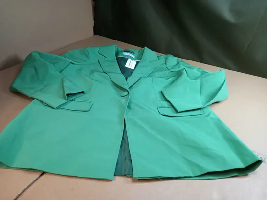 WALLIS GARDEN GREEN SINGLE BREASTED BLAZER - SIZE 14