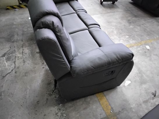 DESIGNER GREY 3-SEATER MANUALLY RECLINING SOFA - MISSING ONE BACK