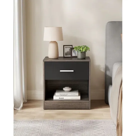 BOXED MAXXEN MANUFACTURED WOODEN BEDSIDE TABLE 