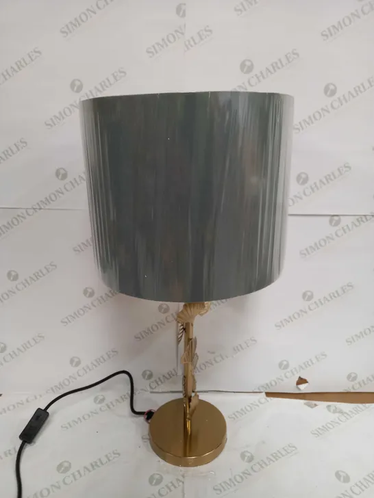 ALISON CORK GINKGO LEAF TABLE LAMP - GOLD AND DUCK EGG