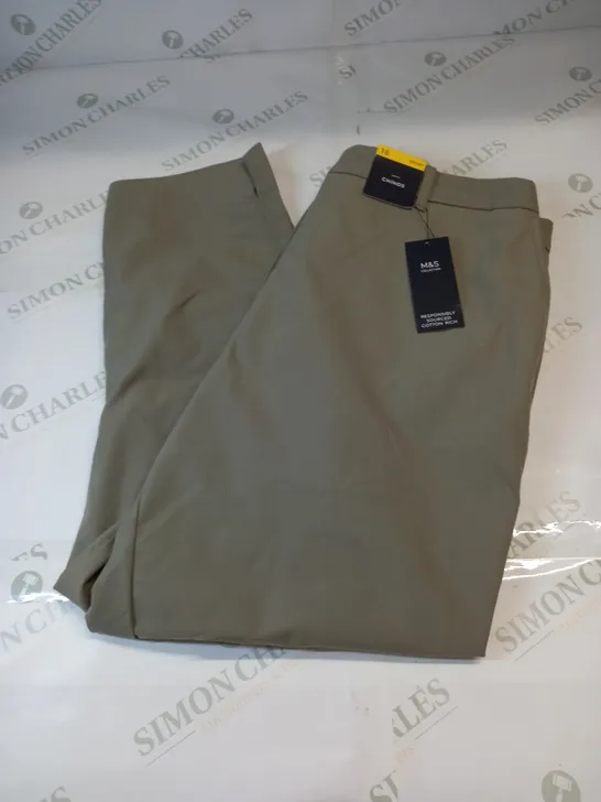 M&S COLLECTION CHINOS IN SOFT KHAKI SIZE 16S