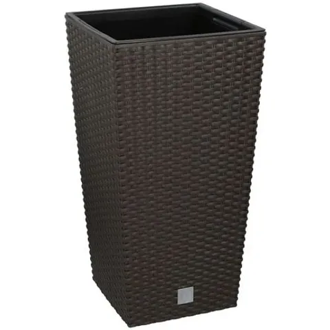 BOXED RATTAN FLOWER PLASTIC PLANT POT (1 BOX)