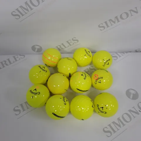 LOT OF CALLAWAY GOLF BALLS IN YELLOW