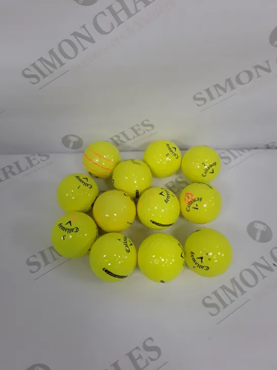 LOT OF CALLAWAY GOLF BALLS IN YELLOW