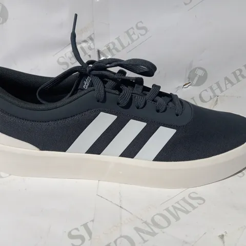 BOXED PAIR OF DESIGNER SHOES IN THE STYLE OF ADIDAS FUTUREVULC IN GREY UK SIZE 10.5