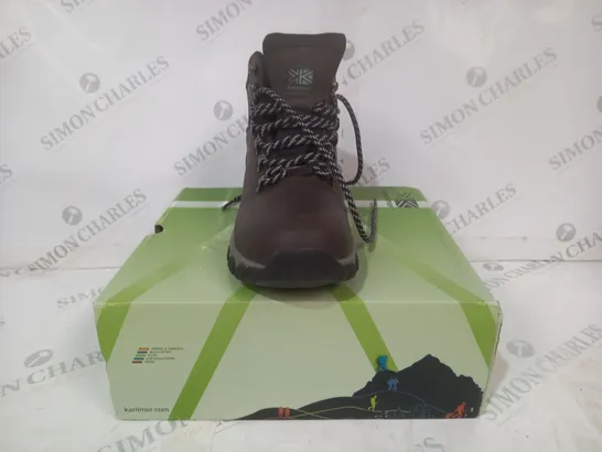 BOXED PAIR OF KARRIMOR HIKING BOOTS IN BROWN UK SIZE 5