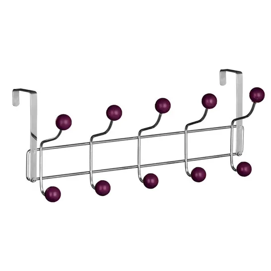 BOXED BLEEKER ALUMINIUM OVER-THE-DOOR HOOK WALL MOUNTED COAT RACK (1 BOX)