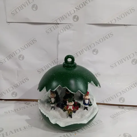 SANTAS EXPRESS PRE-LIT SPHERE WITH CHRISTMAS CHARACTER SCENE