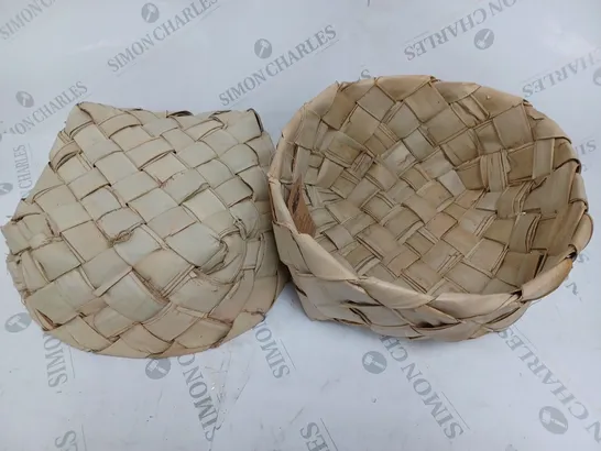 CHAIRWORKS ALIBABA PALM BREAD BASKET PAIR SMALL APPROX 30 X 13CM