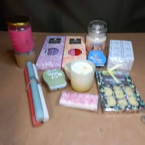 LOT OF ASSORTED CANDLES AND WAX MELTS