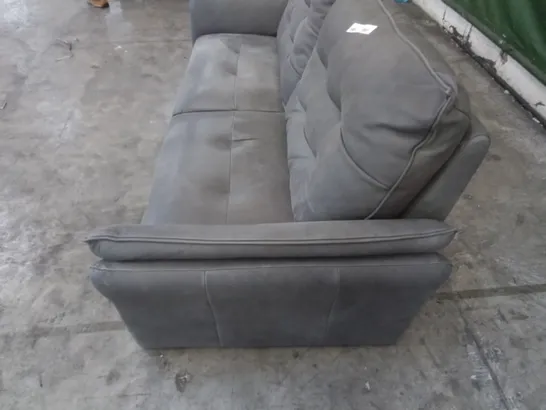 QUALITY ITALIAN DESIGNER 2 SEATER ELECTRIC RECLINING LEATHER SOFA IN GREY 