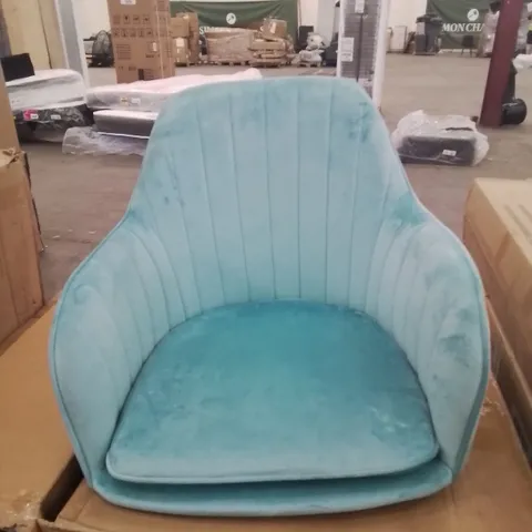 BOXED SET OF 2 TURQUOISE VELVET CHAIRS 