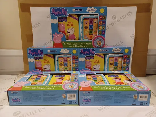 LOT OF APPROXIMATELY 5 PEPPA PIG - ELECTRONIC ME READER JR AND 8 LOOK AND FIND SOUND BOOK LIBRARY