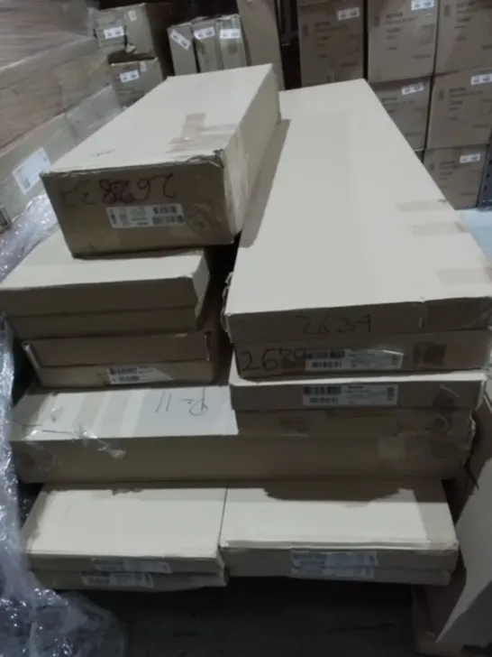 PALLET OF ASSORTED FLAT PACK FURNITURE PARTS 