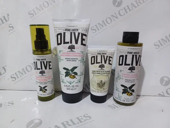 KORRES 4 PIECE PURE GREEK OLIVE COMPLETE BODYCARE COLLECTION