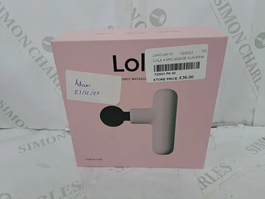 BOXED LOLA 4 SPEED HAND HELD MASSAGE GUN