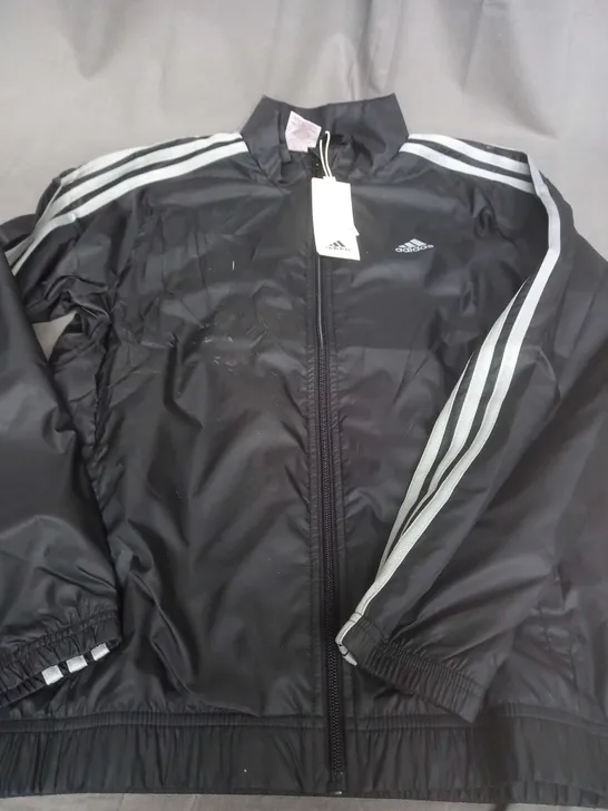 ADIDAS BLACK JACKET - UK 11-12 YEARS