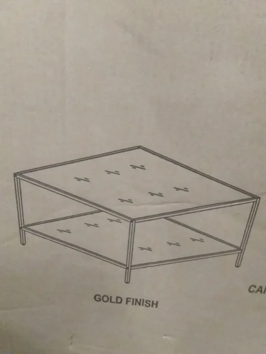 BOXED DEIN COFFEE TABLE - GOLD FINISH