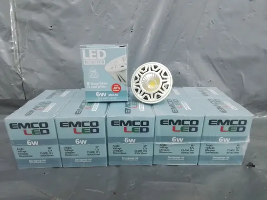 BOX OF APPROXIMATELY 200 EMCO LED COB166CW COOL WHITE 6W LIGHT MR16 BASE