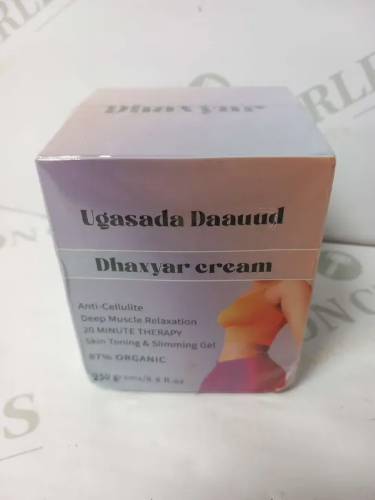 BOXED AND SEALED UGASADA DAAUUD DHAXYAR CREAM 87% ORGANIC 250G