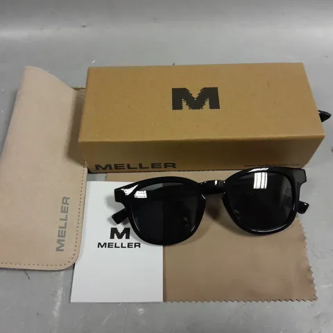 BOXED PAIR OF MELLER BLACK FRAMED GLASSES