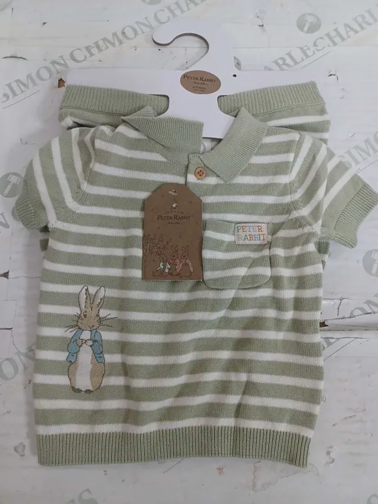 PETER RABBIT POLO SHIRT & SHORTS - 0-3 MONTHS