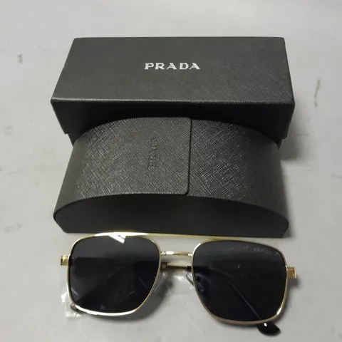 PRADA GOLD FRAMED GLASSES IN CASE