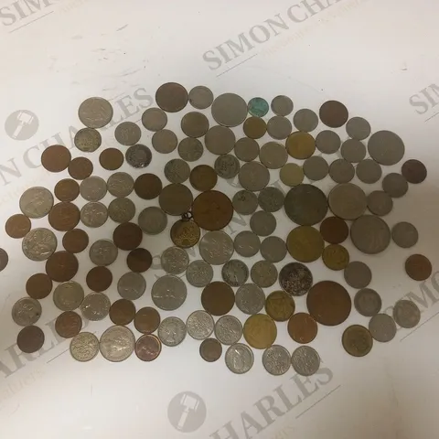 LARGE COLLECTION OF ASSORTED COINS TO INCLUDE; COLLECTION OF UK SIX PENCE DATED 1919-1967, COLLECTION OF AUSTRALIAN AND NEW ZEALAND COINS AND COLLECTION OF RANDOM VINTAGE WORLD COINS