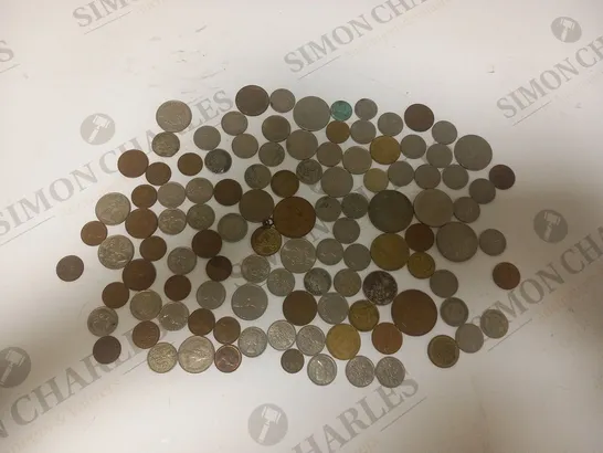 LARGE COLLECTION OF ASSORTED COINS TO INCLUDE; COLLECTION OF UK SIX PENCE DATED 1919-1967, COLLECTION OF AUSTRALIAN AND NEW ZEALAND COINS AND COLLECTION OF RANDOM VINTAGE WORLD COINS