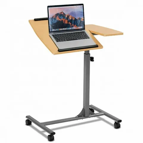 BOXED COSTWAY ADJUSTABLE ANGLE HEIGHT ROLLING LAPTOP TABLE