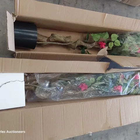 TWO BOXED 120CM ARTIFICIAL BOUGAINVILLEA TOPIARY