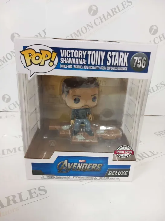 POP VICTORY SHAWARMA: TONY STARK BOBBLE HEAD 756 MARVEL AVENGERS DELUXE