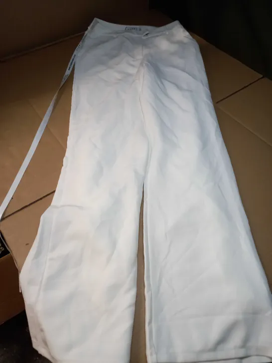 CLUB L CREAM WIDE LEG TROUSERS - SIZE 10