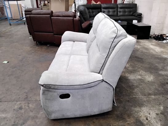 QUALITY 3 SEATER GREY FABRIC RECLINER SOFA